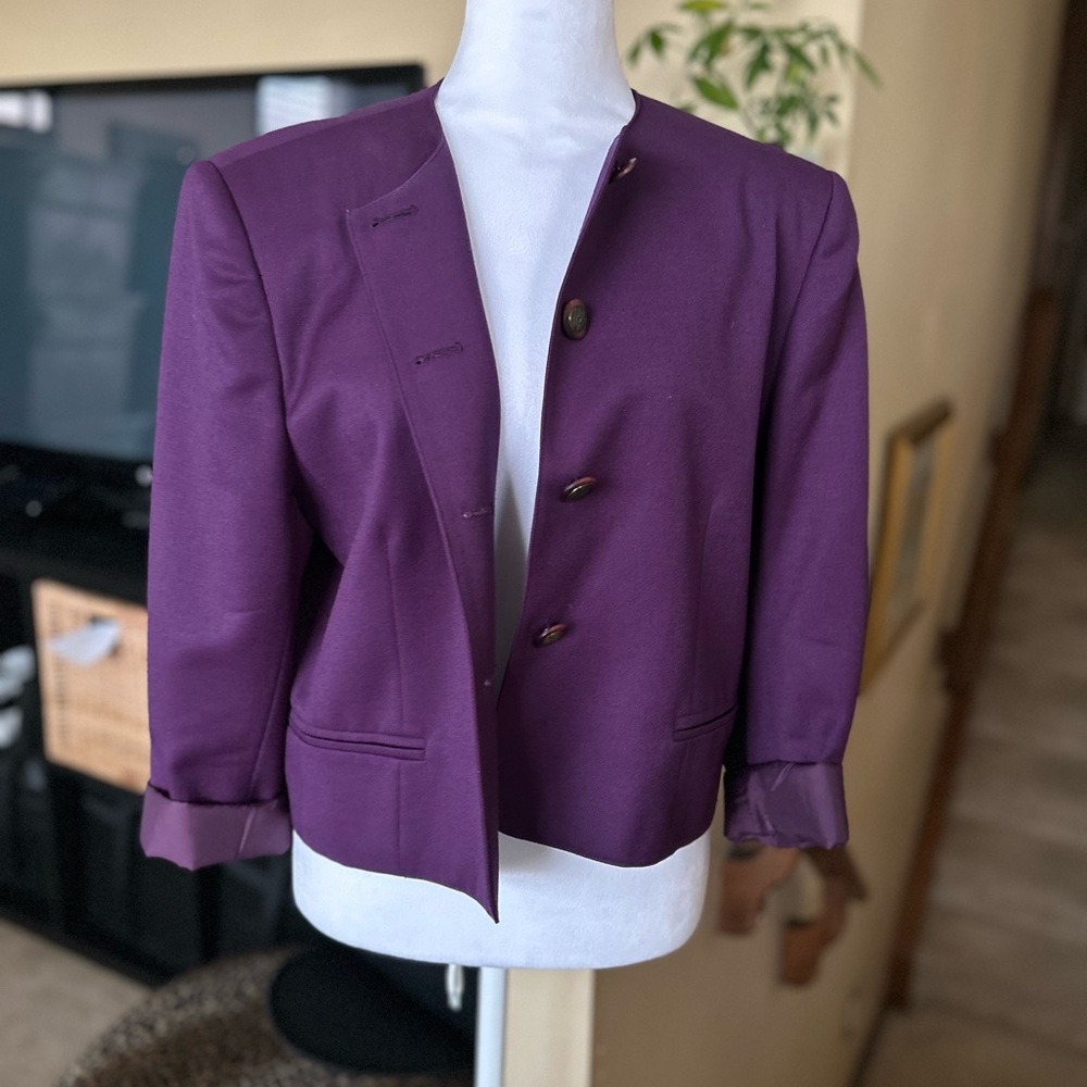 VTG Chic Women's Wool Purple Blazer